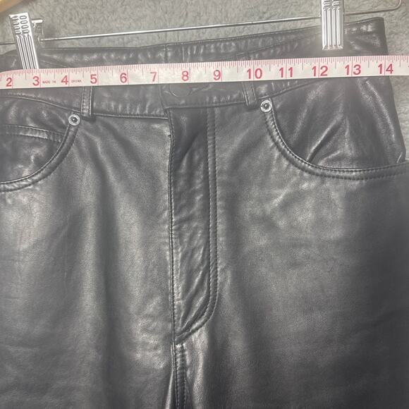 Vtg Leather Pants Michael Hoban North Beach Womens 5 Pckt Black Sz 7/8 Glamrock - Picture 4 of 11